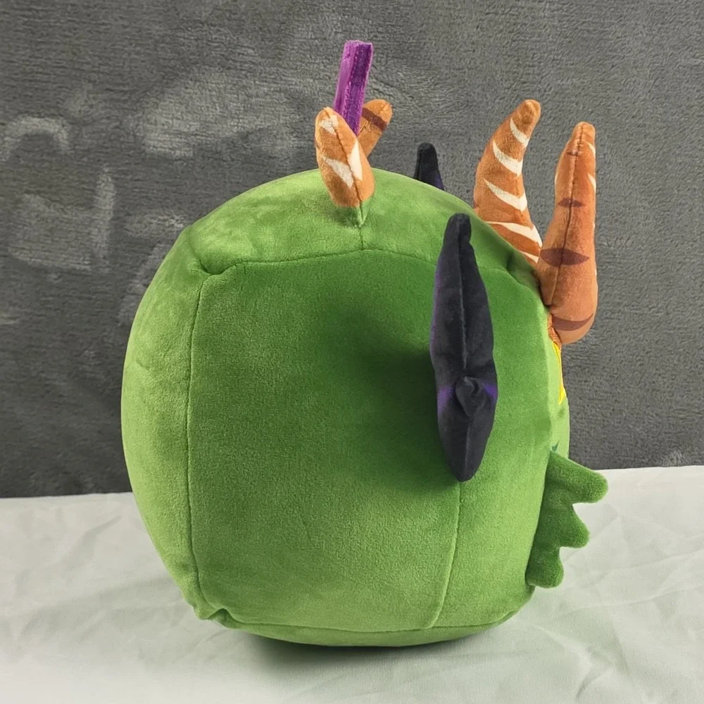 Roblox Blox Fruits Dragon Fruit Plush Green Square Stuffed Toy Game Collectible